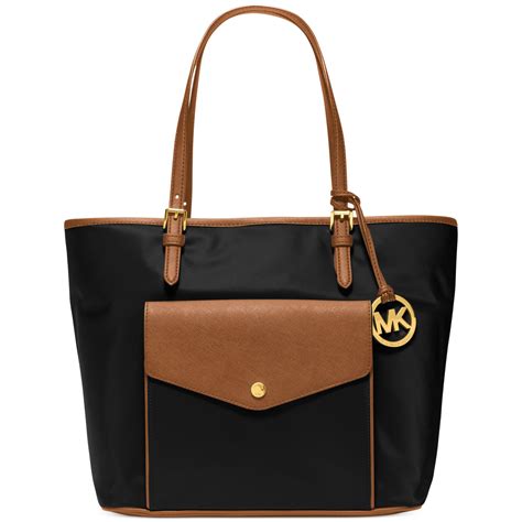 michael kors jet set nylon large pocket tote|Michael Kors large luggage sets.